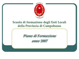 Piano di formazione - Provincia di Campobasso