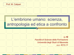 Bioetica generale - Lez. 8 - Università degli Studi di Macerata