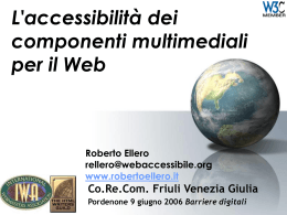 L`accessibilità dei componenti multimediali per il Web