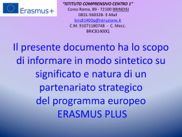 Cos`è un Partenariato ERASMUS - istituto comprensivo "centro 1