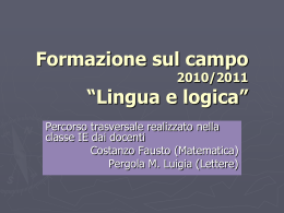 Lingua e logica - Liceo Scientifico Galileo Galilei Pescara