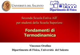 Termodinamica - “E. De Giorgi” – Università del Salento