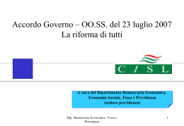 presentazione sintetica dei principali punti riguardanti l`intesa