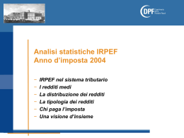 Irpef - Imposta sul reddito delle persone fisiche