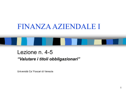 FINANZA AZIENDALE I - Università Ca` Foscari di Venezia