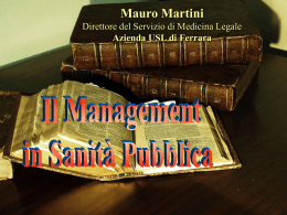 Mauro Martini: Sanità e Management