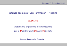 Pagina Personale Docente - Istituto Teologico San Tommaso