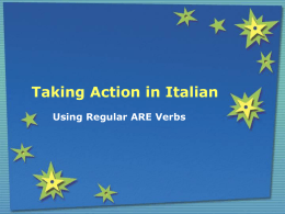 ARE Verbs - Italian2Notes