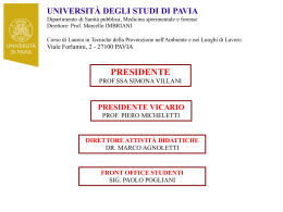 Info CdL e Tirocinio (I anno) - Università degli Studi di Pavia