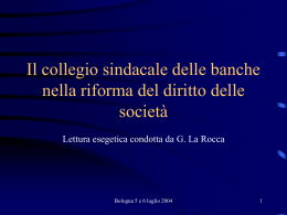 Il collegio sindacale nelle banche