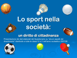 Lo sport nella societ&agrave;: