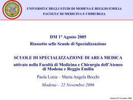 Presentazione di PowerPoint - Facolt&agrave; di Medicina e Chirurgia