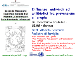 Relazione su antivirali e antibiotici nell`influenza (Cong. di Genova)