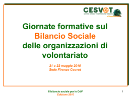 Il bilancio sociale &ldquo;&agrave; la carte&rdquo; - Associazione IN VIAGGIO CON NOI