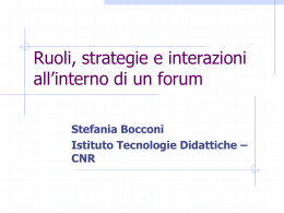 Ruoli, strategie e interazioni nella formazione a distanza