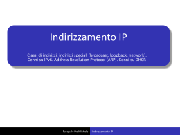 Indirizzamento IP