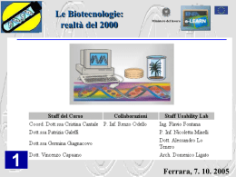 LE BIOTECNOLOGIE: REALTA` DEL 2000