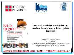 L`abitudine al fumo in Piemonte I dati 2010-2013 del