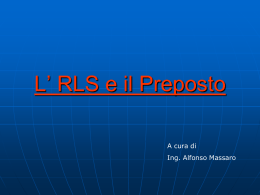 L` RLS e il Preposto