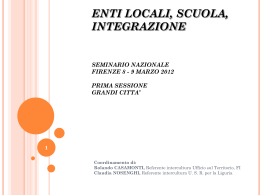 Sintesi I Sessione - Grandi citt&agrave;