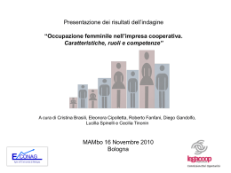 Occupazione femminile nell`impresa - Pari Opportunit&agrave;