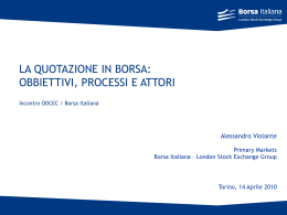 Piano Industriale - Ordine dei Dottori Commercialisti e degli Esperti