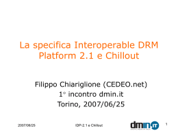 La specifica Interoperable DRM Platform 2.1 e Chillout