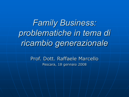 Family Business: problematiche civilistiche e