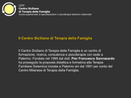 Diapositiva 1 - Centro Siciliano di Terapia della Famiglia