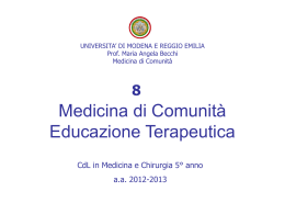 8.Educazione Terapeutica - Facoltà di Medicina e Chirurgia