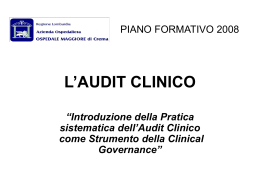 presentazione progetto audit clinico 2008