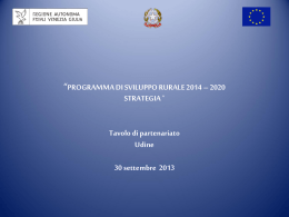 Presentazione linee strategiche PSR 2014-2020