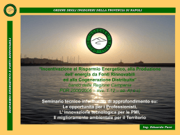 Incentivazione al risparmio energetico, alla produzione di energia