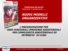 L`organizzazione per aree funzionali omogenee assistenziali per