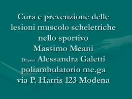 Cura e prevenzione delle lesioni muscolo scheletriche nel calcio