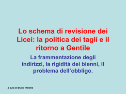 Lo schema di revisione dei Licei