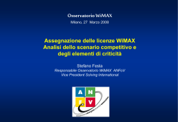 Assegnazione delle licenze WiMax. Analisi dello scenario
