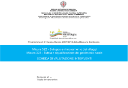 Tipologia intervento - GAL Alta Gallura &ndash; Gallura