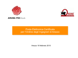 Posta Elettronica Certificata per l`Ordine degli Ingegneri di Arezzo