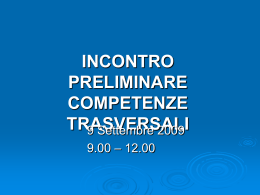 Incontro preliminare sulle competenze trasversali