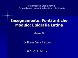 Lezione_4 - Universit&agrave; degli Studi di Ferrara