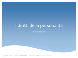 Diritti della personalit&agrave;