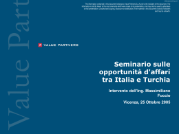 Seminario sulle opportunit&agrave; d`affari tra Italia e Turchia