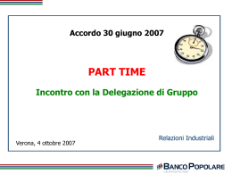 accordo part time di gruppo Banco Popolare