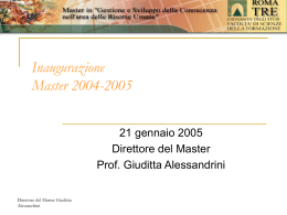 Inaugurazione Master 2004-2005