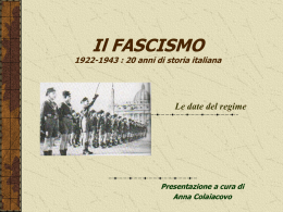 Il fascismo:le date del regime