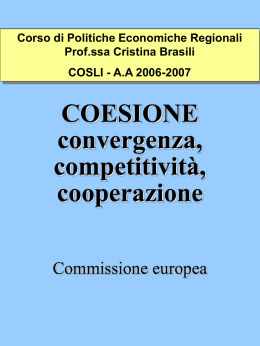 Parte 1 — Coesione, competitività, occupazione e crescita