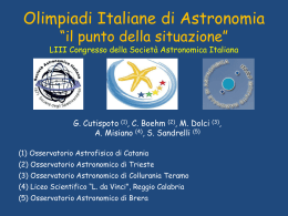 Olimpiadi Italiane di Astronomia &ldquo;il punto della situazione&rdquo;