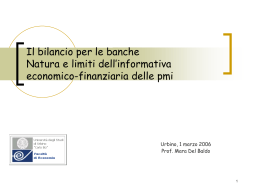 Il bilancio per le banche