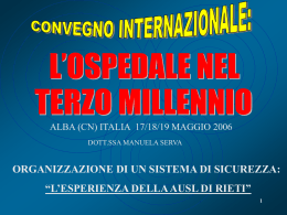 SISTEMA SICUREZZA - ACROPOLIS &bull; Associazione per la